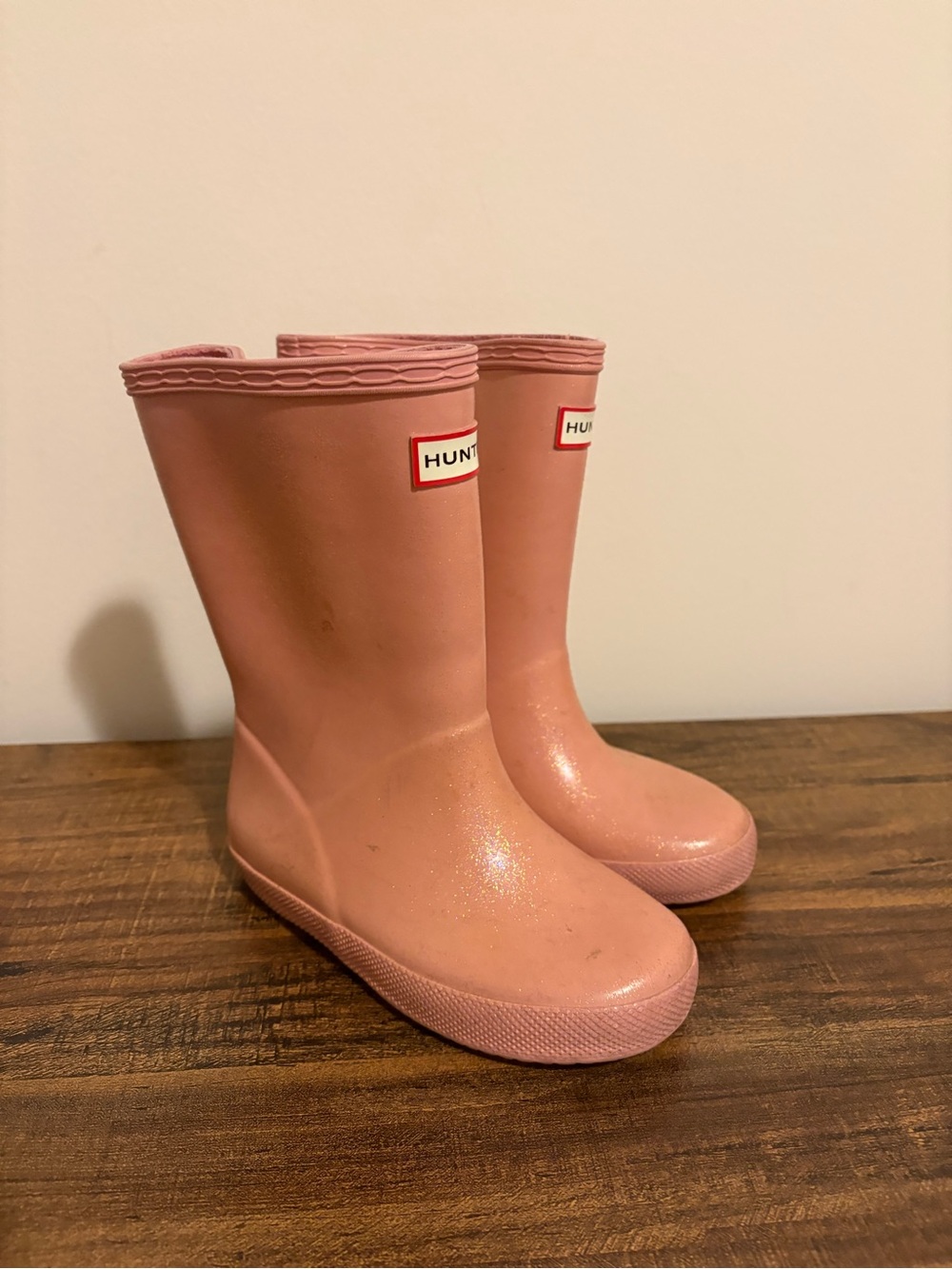 Hunter Kids Pink Sparkly Boots size 11